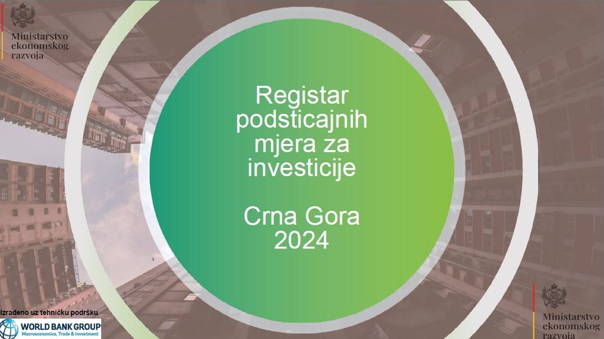 Registar podsticajnih mjera za investicije za 2024. godinu.